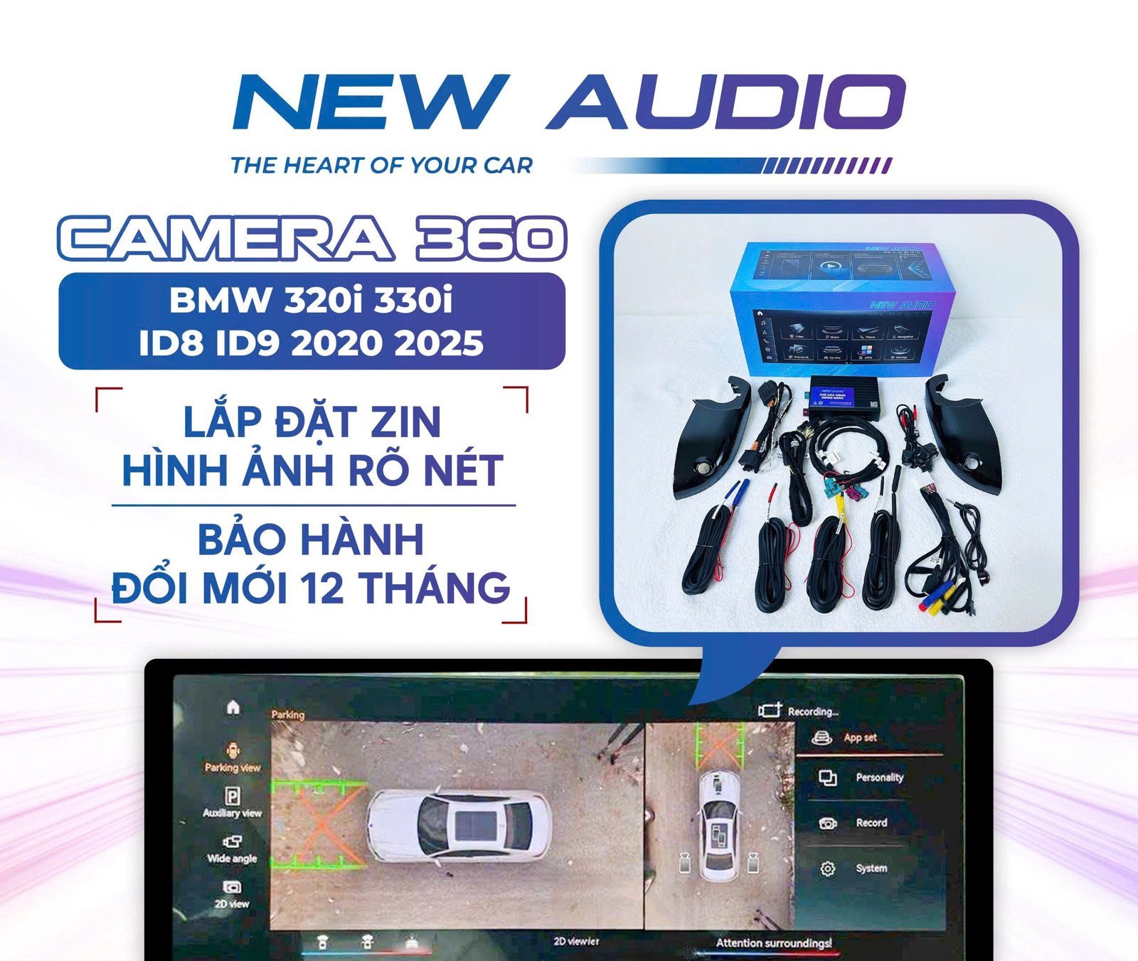 Camera 360 lắp zin BMW 320i, 330i đời 2020–2025 dùng màn hình iDrive 8 / iDrive 9 - QC Auto Thủ Đức